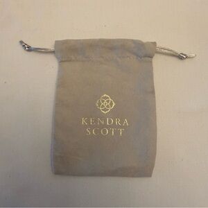 Kendra Scott Taupe Velvet Jewelry Pouch with Gold Logo